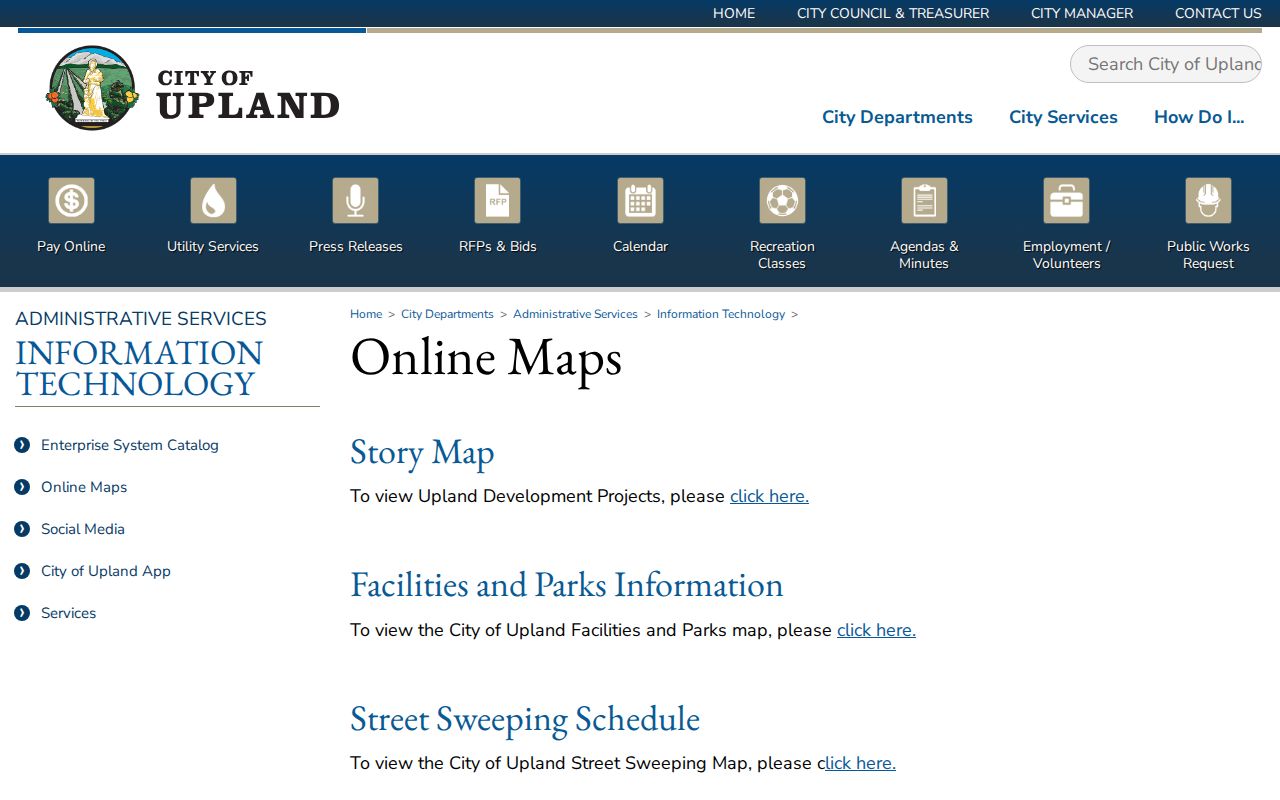 Upland residents directory Community View parcel and district map