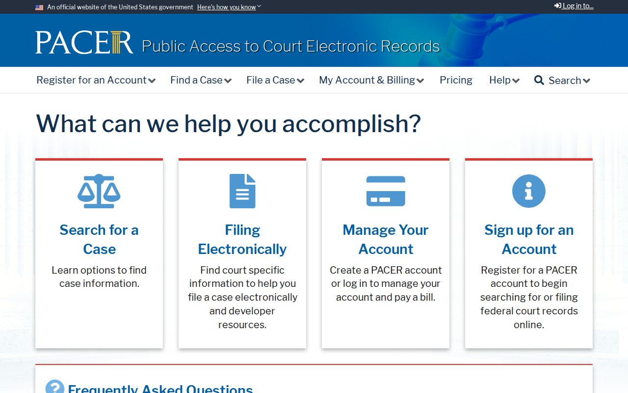 PACER federal case search supporting an Upland resident lookup